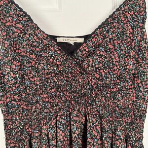 Black Floral Maxi Dress Romantic Lace Tiered Ruffle